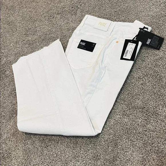NWT Anthropologie PAIGE Anessa High Rise Wide Leg Ankle Jeans Size 23 White - Picture 5 of 16